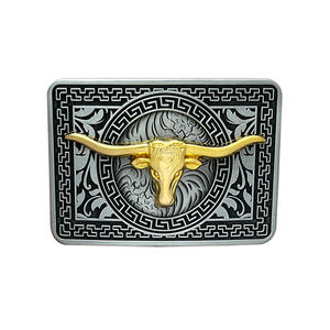 Großhandel Ausgefallene Langhorn-Bullenkopf-Design Western-Tier Vintage Zinklegierung Cowboy-Gürtelschnalle für 38mm Breite Gürtel - Product Image 6