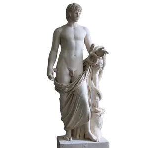 도매 고품질 주문 실물 크기 대리석 Antinous 동상 고대 유럽 인간적인 숫자 동상 조각품 대리석 조각품