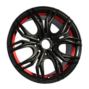 <span class=keywords><strong>Cerchi</strong></span> in Lega Auto <span class=keywords><strong>Neri</strong></span> Opachi con Cerchio Interno Rosso 17*7.5 Pollici PCD 4/5/8-100-114.3 ET 25-40 Mozzi Ruota - Product Image 5