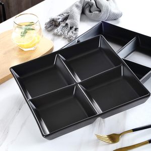 Snacks <span class=keywords><strong>Cena</strong></span> Bandeja para servir Plato en negro 10x10 pulgadas - Product Image 4