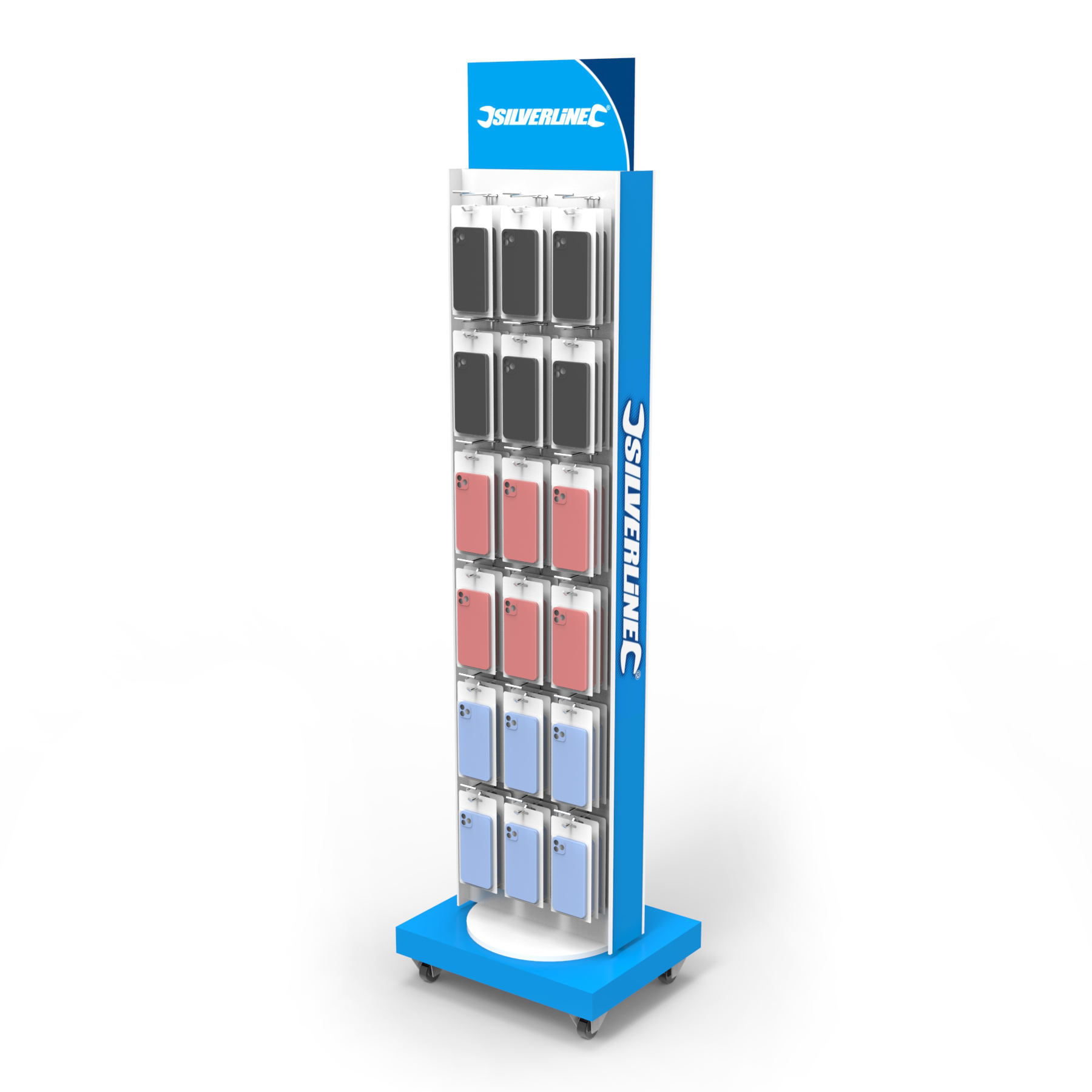 Customized Pegboard Rotating Display Rack With Wheels for Phone case — view 3