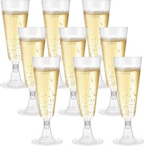 Flûtes à champagne et coupes à dessert en plastique transparent biodégradable à paroi simple de 160 ml, emballage personnalisé pour - Product Image 4