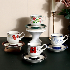 Vintage Ceramic <b>Coffee</b> <b>Mug</b> and Saucer Chinese Tea Cup <b>Set</b> 250ml Ceramic Latte Cup - Product Image 6