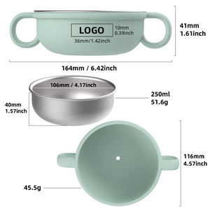 Copo de Treinamento para Bebês em Silicone Livre de BPA com Canudo, Copo de Bebida em Aço Inoxidável 304 com Dupla Parede e Dois Cabos - Product Image 5