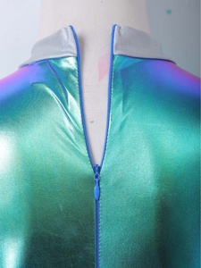 Justaucorps métallisé pour femme à manches longues, coupe haute, col montant, style rave, pour festival et clubwear, personnalisable - Product Image 4