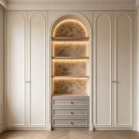 Sistema de Almacenamiento Modular MDF para Apartamentos Europeos, Juego de Muebles para Dormitorio Infantil Diseñado para Niñas con Armario de Vidrio con Diseño 3D
