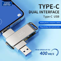Memoria USB Metálica Tipo C de 64GB de Alta Velocidad, Unidad Flash de 128GB 256GB 512GB 1TB, Unidad de Estado Sólido (SSD) 2 en 1