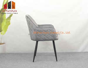 Sillón de Terciopelo de Lujo con Diseño Acolchado y Patas de Metal para Hotel Boutique y Cafetería Elegante, Directo de Fábrica - Product Image 5