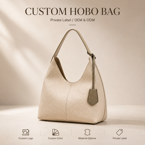 OEM ODM Custom Logo Two Tone Quiet Luxury Genuine <strong>Slouchy</strong> Leather Ladies Hobo <strong>Bag</strong> for City Carry Soft <strong>Shoulder</strong> Handbag - Product Image 1