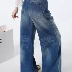 Pantalones Vaqueros de Mezclilla de Corte Recto a la Moda, de Pierna Ancha, 100% Algodón de Alta Calidad, Estilo Holgado para Mujer - Product Image 6