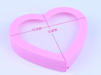Boîte cadeau en forme de cœur, boîte à bijoux en plastique en forme de cœur avec insert en mousse pour l'emballage des bagues, vente en gros
