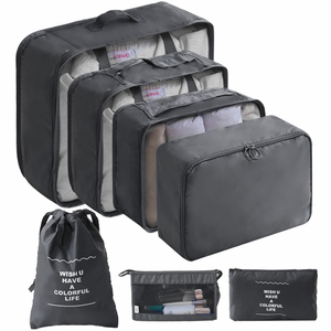 Vente en gros Sacs de rangement pour valises de voyage personnalisés Organisateurs de Set-7pcs Ensemble de cubes d'emballage Sacs de voyage légers pour bagages - Product Image 2