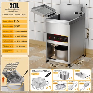 Friteuse verticale à cylindre unique de grande capacité commerciale Machine à bâton d'huile à température constante poêle à huile chaude à frire électrique - Product Image 6