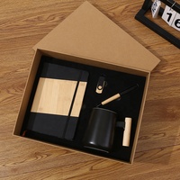 Regalos Corporativos para Ejecutivos, Set de Papelería, Cuaderno con Bolígrafo, Caja de Regalo Ejecutiva de Lujo, Set de Regalo de Oficina Personalizado de Madera para Hombre