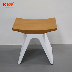 Modern Curved Wooden Top <strong>Bathroom</strong> <strong>Stool</strong> Solid Surface Waterproof Shower <strong>Stool</strong> - Product Image 6