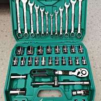 Juego de Llaves de Tubo de Acero CR-V de 37 Piezas, Kit de Herramientas Mecánicas para Reparación de Automóviles, Suministro para el Mercado de África y Sudamérica