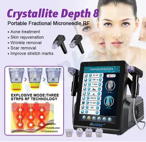 2 In 1 Crystallite Depth 8 RF Fractional Body Repair And Face Lifting Machine 8mm 7mm Deep Rf Vertical Skin Care Machine