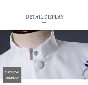 Traje de Hombre Bordado, Traje Casual Estilo Zhongshan, Azul y Blanco Porcelana, <span class=keywords><strong>Ropa</strong></span> para Presentaciones en Escenario - Product Image 6