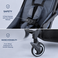 Poussette bébé 3 en 1 en alliage d'aluminium, pliage en un clic, légère, pour voyage et usage extérieur, vente en gros d'usine