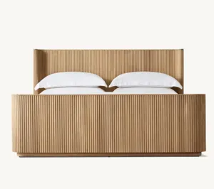 Sassanid OEM Nueva introducción Colección de dormitorio de estilo internacional Cama de refugio geométrica minimalista con estribo