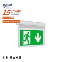 RONSE En gros, panneau de signalisation d'urgence d'incendie intérieur IP20 220V, lumière LED verte rechargeable avec batterie de secours
