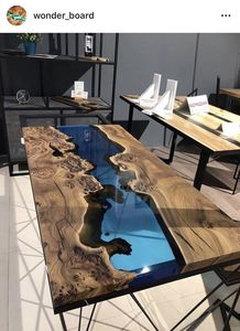 Home Furniture Factory Direct Solid Walnut Wood Modern Clear <strong>Epoxy</strong> Resin Slab Dining <strong>Table</strong> Dining Room Furniture - Product Image 2