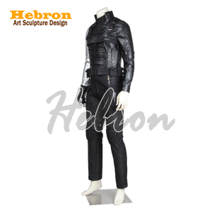 Costume de cosplay personnalisable complet de Bucky le <span class=keywords><strong>Soldat</strong></span> <span class=keywords><strong>d</strong></span>'<span class=keywords><strong>Hiver</strong></span> du film Marvel, en cuir PU, denim et toile, pour hommes # 39;s Personnel - Product Image 4