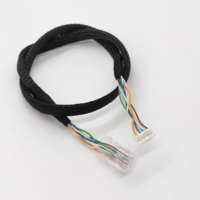Kabel LAN Bulat Cat5e 4 Pasang dengan Konektor RJ45 Kustom ke JST GH 8Pin Pitch 1.25mm dan UTP 24AWG