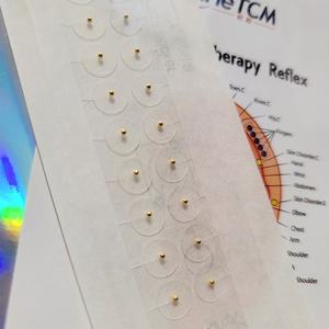 100PCS 24K Chapado en oro Clear Ear Point Stickers Presión del oído Acupuntura Cuentas magnéticas Auricular Ear Seeds - Product Image 4