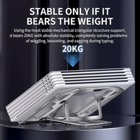 Support pour ordinateur portable en aluminium extra fin, réglable sur 7 niveaux, pliable, capacité de 20 kg, pour ordinateurs portables de 11 à 17,3 pouces, vente en gros d'usine