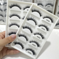 Cils naturels courts et vaporeux en faux vison 3D, emballage personnalisé, cils longs faits à la main
