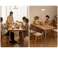 Modernes Design Massivholz Esstisch Eiche Rechteckige Kombination Langer Heimarbeit tisch Log Style Tisch