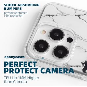 Coque de téléphone en résine imperméable personnalisée avec miroir en marbre esthétique pour filles pour iPhone 15 14 13 Pro Max - Product Image 4