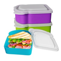 Boîte à bento en silicone sans BPA sur mesure en gros avec compartiments de rangement pour pain grillé portable