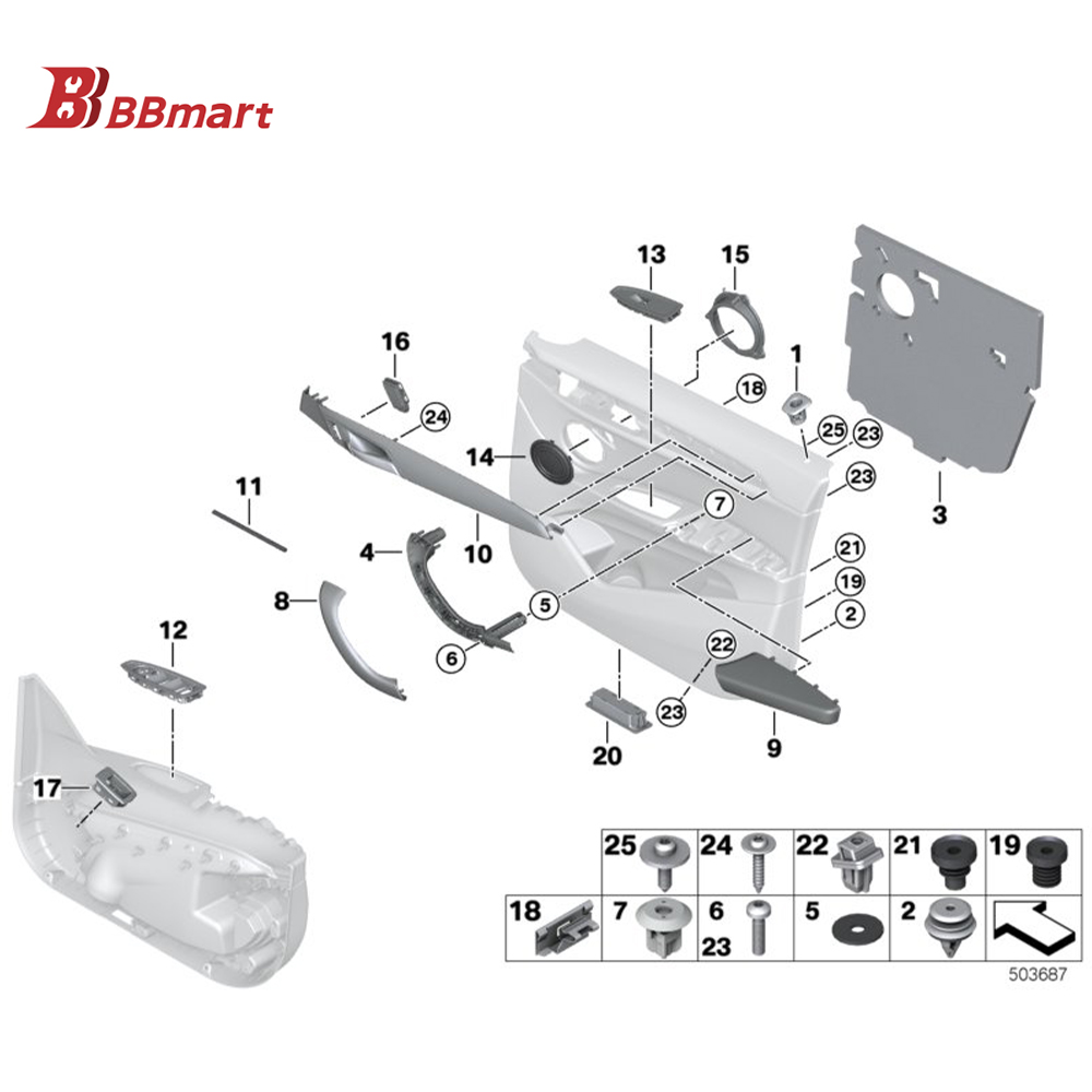 Автозапчасти BBmart 51 41 9 160 810 дверная ручка 51419160810 для BMW F25 Alpina B7 750i