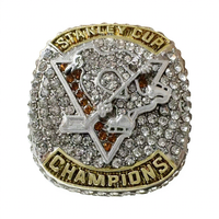 Bague de championnat en alliage des Penguins de Pittsburgh 1991-2017 avec logo serti de diamants, unisexe, directement de l'usine, Christian