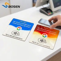 Tarjeta de Visita Acrílica de 120x120 mm con Código QR, NFC y RFID, Impresión Personalizada, Resistente al Agua, para Redes Sociales y Comentarios, Disponible en Stock