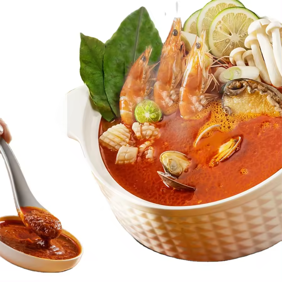 Best Seller Delicious Soup Base 500g Sour And Spicy Hotpot Comida Mariscos Tom Yum Goong Sabor Salsa