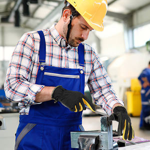 Sarung Tangan Kerja Mekanik Anti Getaran, Ringan, Bernapas, Berbusa, Dilengkapi Pelindung Layar Sentuh, Siap Kirim, Warna Kuning - Product Image 5