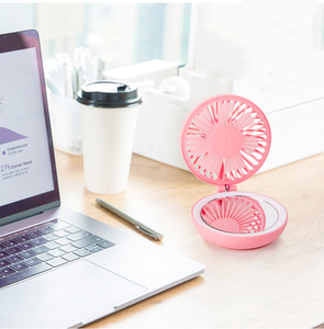 <b>Portable</b> Travel Mini <b>Fan</b> Women Foldable Rechargeable Handheld <b>Fan</b> LED Light <b>Portable</b> Hand <b>Fans</b> - Product Image 3