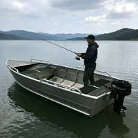 Bateau de pêche en aluminium de 8 pieds, fabrication directe d'usine, OEM ODM, entièrement soudé, bateau de pêche de loisir Jon pour la pêche, petits travaux