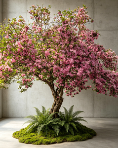 Árbol Decorativo de <span class=keywords><strong>Rododendro</strong></span> Artificial, Árbol de Flores Vívidas para Decoración de Interiores, Vestíbulos y Oficinas - Product Image 3