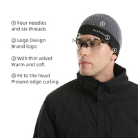 Gorro de invierno unisex, gorro grueso de color sólido, gorro de reloj suave y cálido, gorros a prueba de viento
