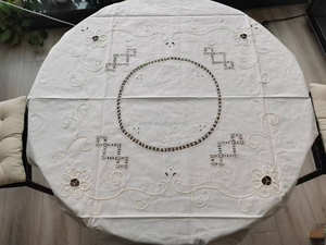 <span class=keywords><strong>Nappe</strong></span> Vintage élégante en coton brodé, dentelle romantique, couverture de table ronde, 50x50 pouces, fête de mariage, maison, hôtel - Product Image 2