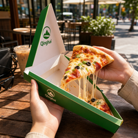 Boîte à pizza triangulaire personnalisée en papier blanc pour une seule part, emballage alimentaire de qualité pour les pizzerias