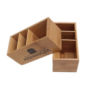 Aishangjia Wooden Storage <b>Box</b> With Compartments For Remote Control And <b>Pens</b> Desktop Organizer 1L Capacity - Product Image 5