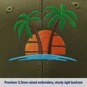 Casquette de baseball en coton de qualité 1.1 OEM ODM avec broderie de <span class=keywords><strong>palmier</strong></span>, usine BSCI pour <span class=keywords><strong>la</strong></span> vente en gros, style vintage, MOQ - Product Image 2
