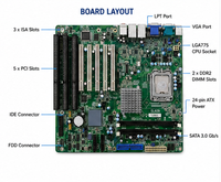 Carte mère industrielle DFI EL620-C ATX LGA775 G41 3 ISA 5 PCI 8 COM Dual GbE LAN avec processeur gratuit