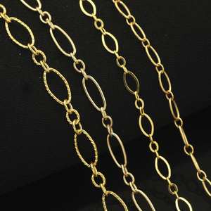 14K emas diisi Multi Gaya 1meter 3 + 1 Oval tulang selangka rantai 3.43mm 3mm 2.7mm gelang kalung rantai Extender grosir - Product Image 1