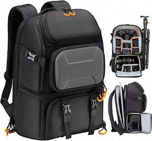 Sac à dos pour appareil photo, grand sac pour appareil photo avec compartiment pour ordinateur portable, support pour trépied, housse imperméable, photographie en plein air - Product Image 1